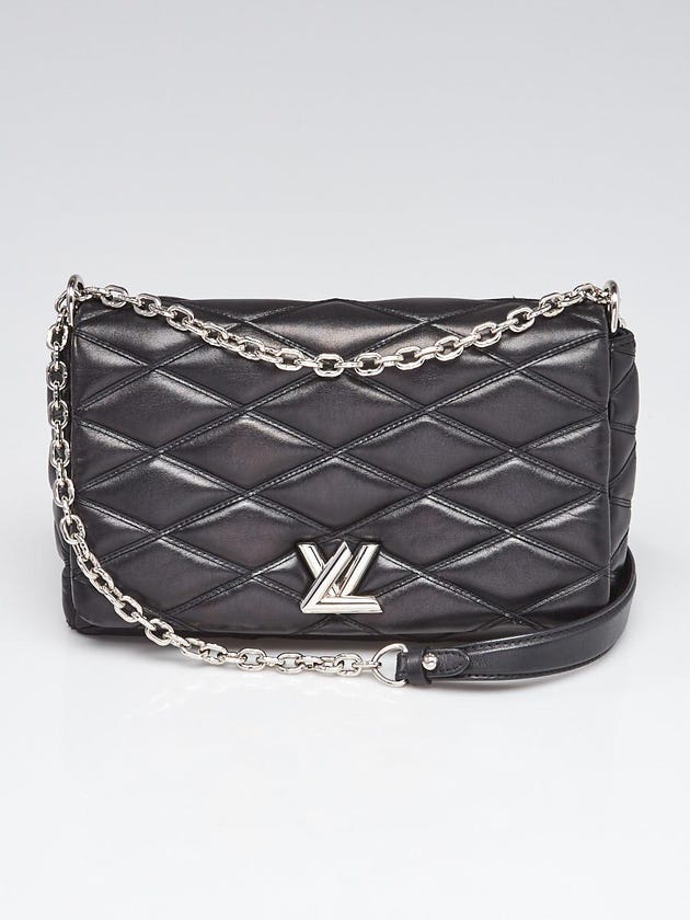 Louis Vuitton Black Quilted Lambskin Leather GO-14 Malletage MM Bag