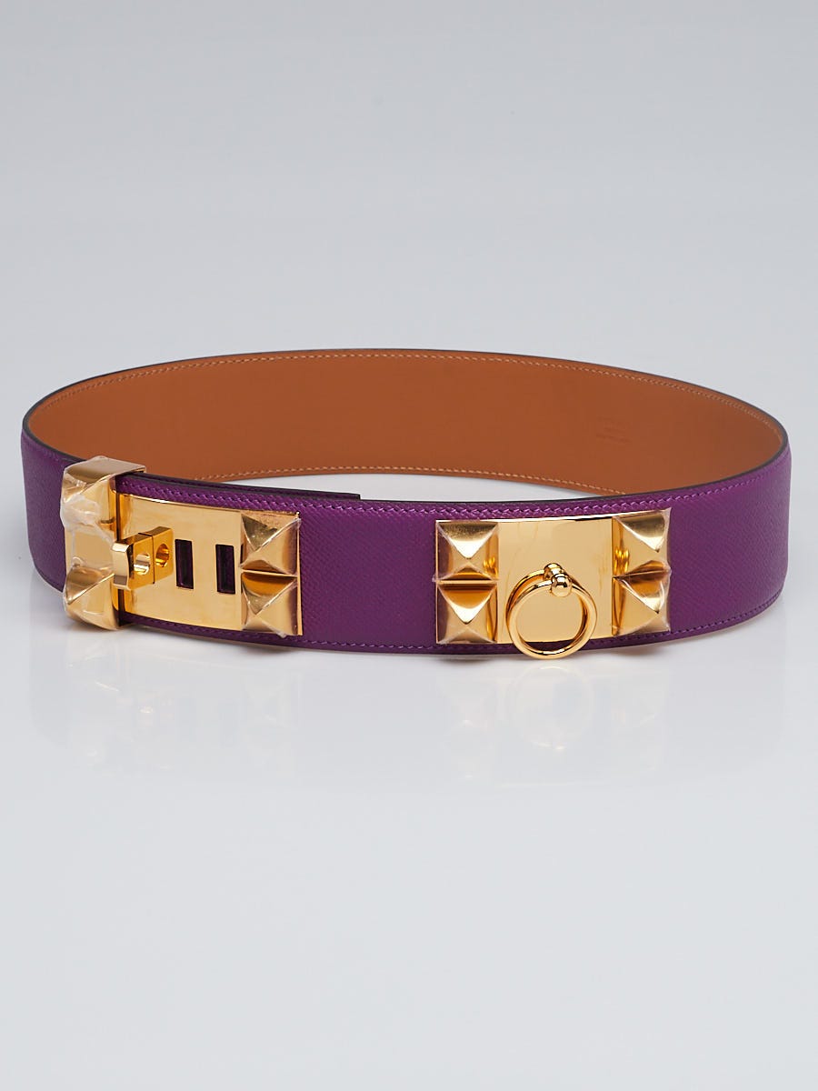 HERMES Collier de Chien Belt in Black Box Leather Size 75