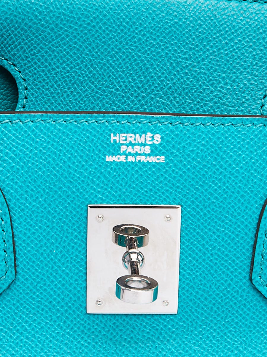 Hermès Birkin 30 In Bleu Paon Epsom Leather With Gold Hardware in Green