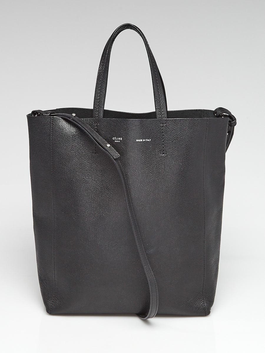 Celine Taupe Grained Leather Vertical Small Cabas Tote Bag - Yoogi's Closet