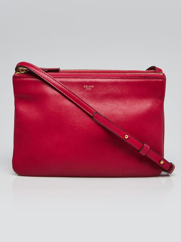 Celine Fuchsia Lambskin Leather Small Trio Crossbody Bag