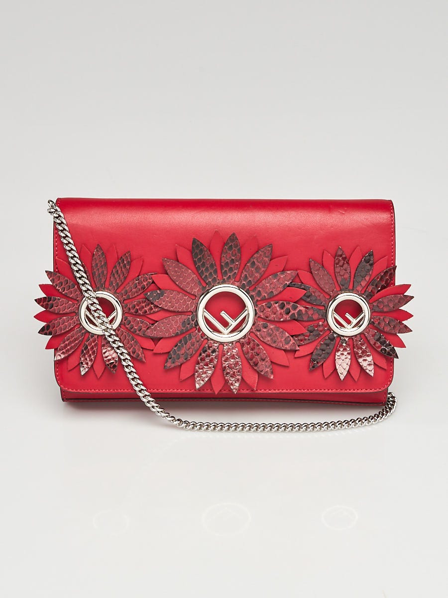 Fendi wallet on hot sale chain red