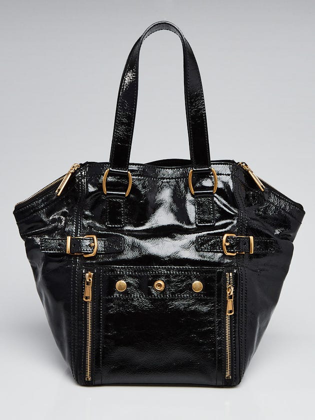 Yves Saint Laurent Black Patent Leather Small Downtown Bag