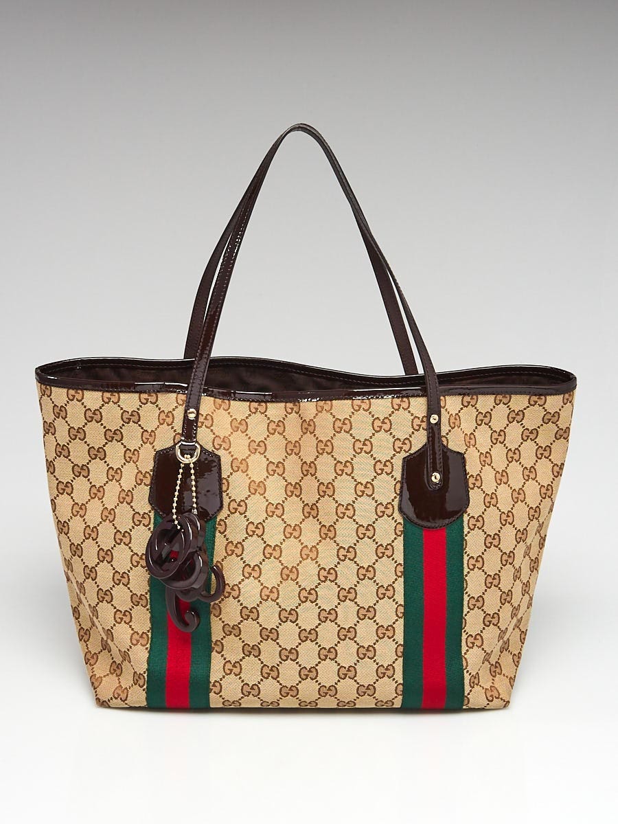 Gucci Beige/Ebony GG Fabric Jolie Large Tote Bag - Yoogi's Closet
