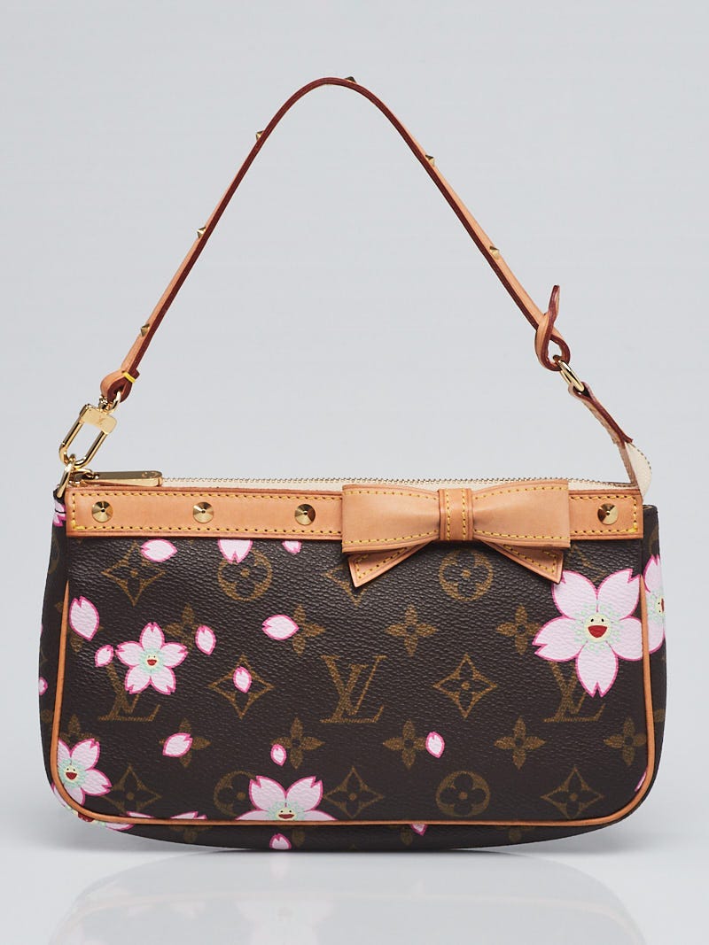 Louis Vuitton Limited Edition Red Cherry Blossom Monogram Canvas  Accessories Pochette Bag - Yoogi's Closet