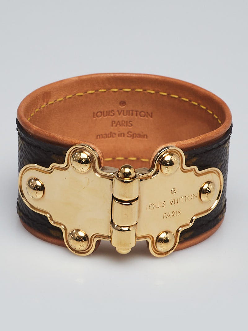 LOUIS VUITTON Padlock Monogram Canvas Bracelet Size 17