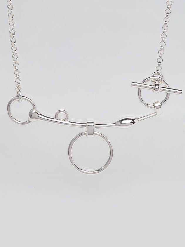 Hermes Sterling Silver Mors de Bride Long Necklace