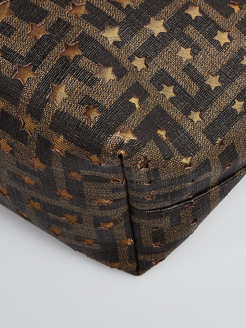 Fendi Tobacco Zucca Print Star Perforated Spalmati Small