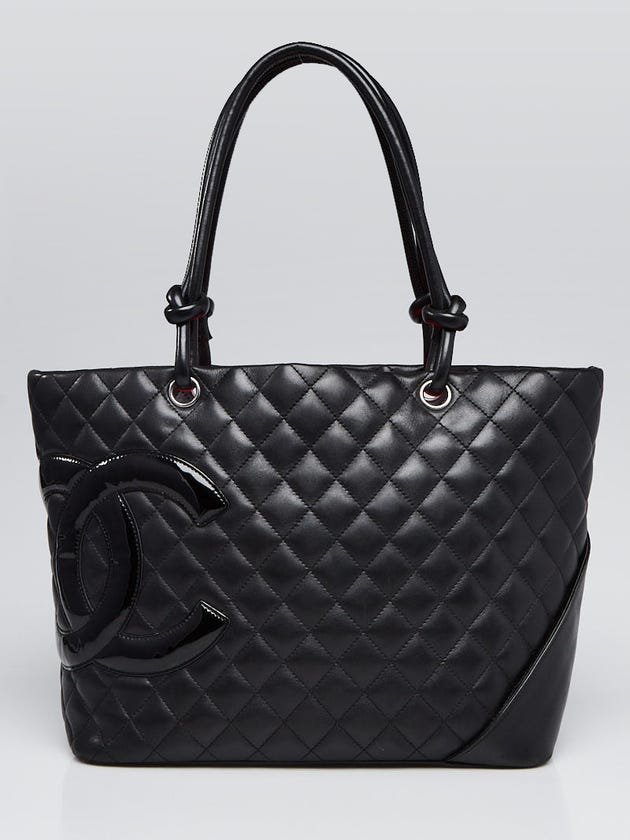 Chanel Black Quilted Leather Ligne Cambon Large Tote Bag