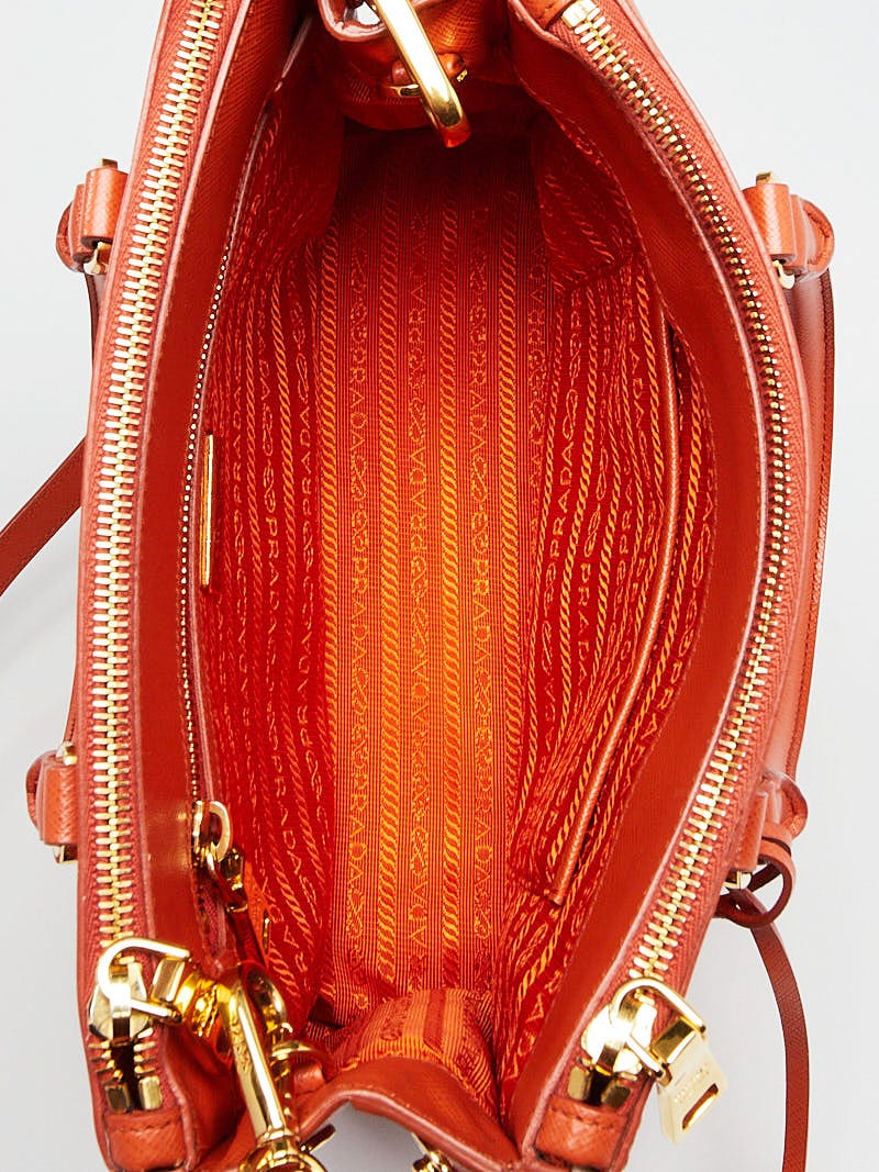Prada Orange Saffiano Lux Leather Mini Tote Bag BN2316 | Yoogi's
