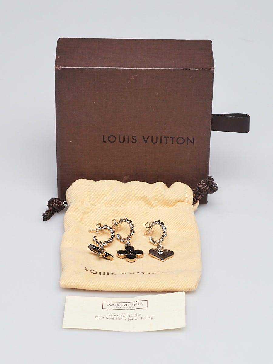 Louis Vuitton Sweet Monogram Huggie 3 Set Metal and Enamel