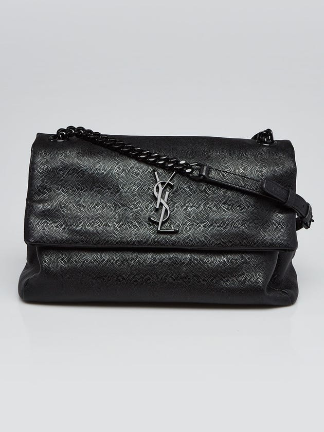 Yves Saint Laurent Black Pebbled Leather West Hollywood Flap Bag