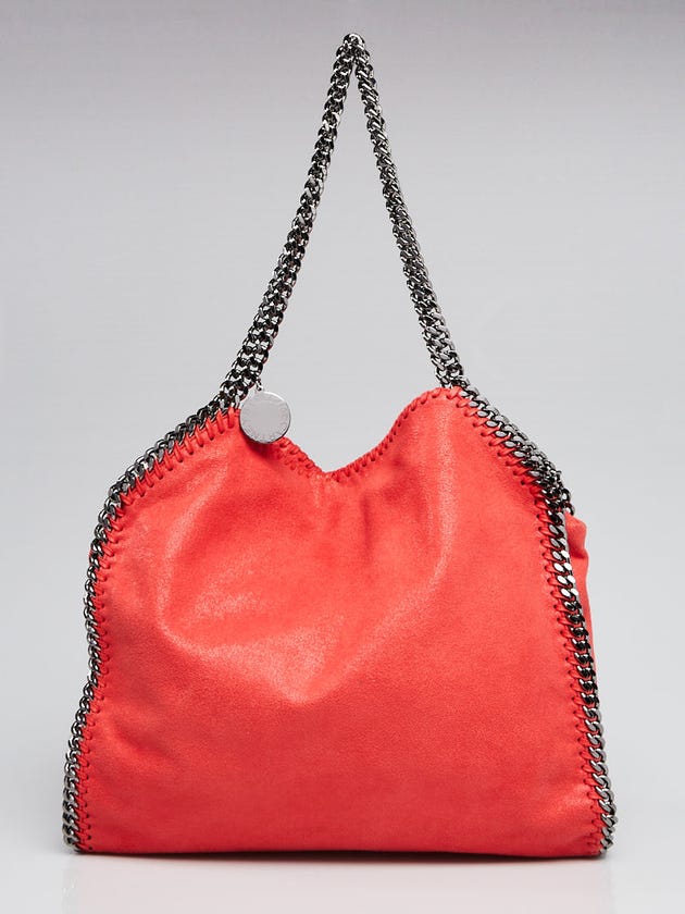 Stella McCartney Coral Shaggy Deer Faux-Leather Falabella Small Tote Bag