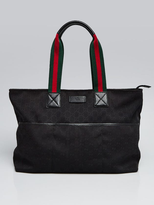 Gucci Black GG Canvas Diaper Tote Bag