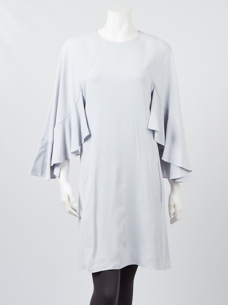 Chloe Cute Blue Viscose Blend Wing Sleeve Dress Size 6/38 