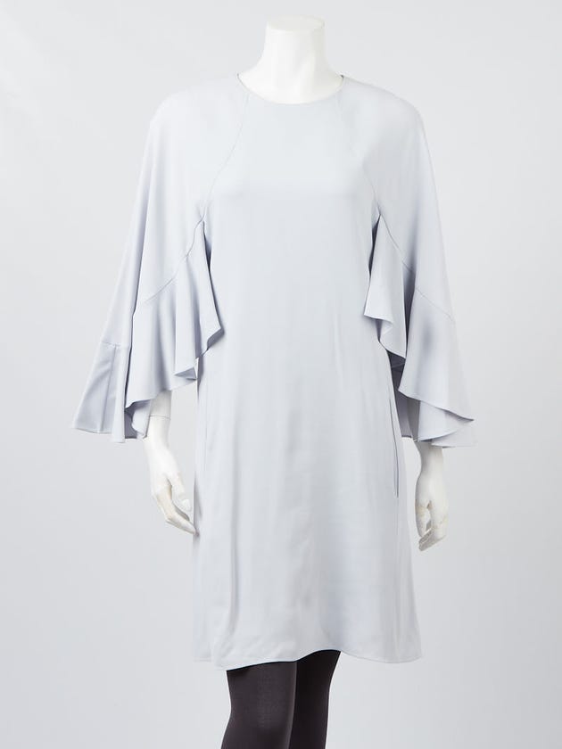 Chloe Cute Blue Viscose Blend Wing Sleeve Dress Size 6/38