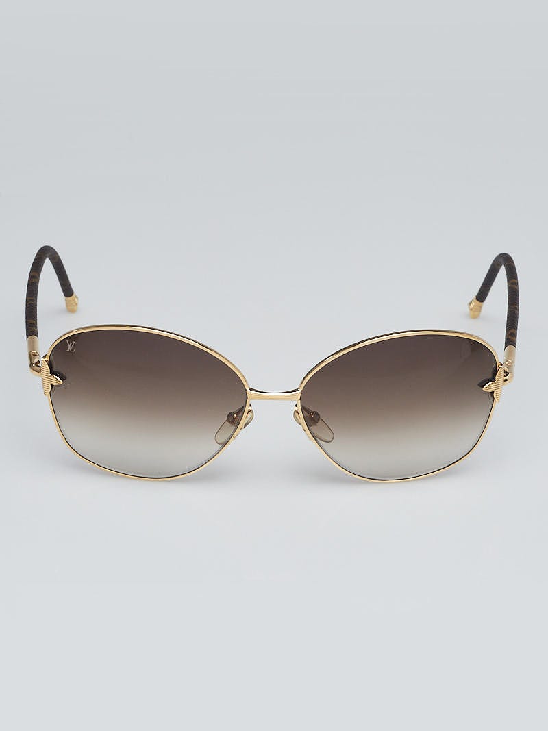 Louis Vuitton Goldtone Metal Frame Viola Sunglasses Z0464U  display picture 3