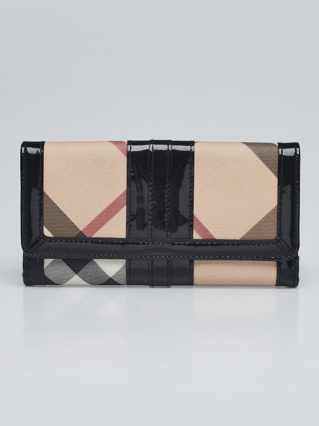 Burberry Supernova Check Coated Canvas Continental Wallet