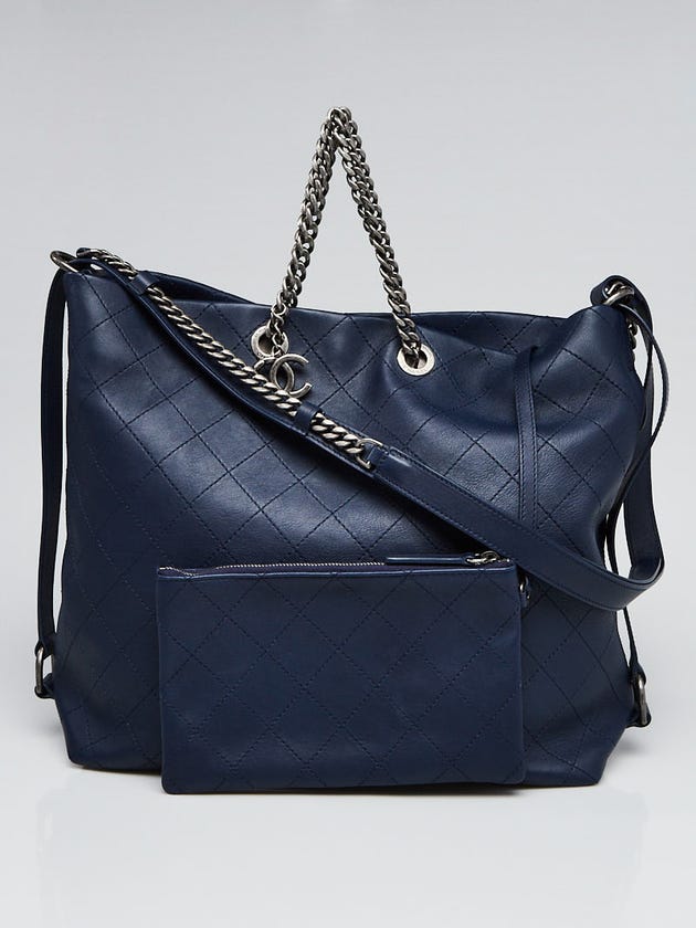 Chanel Blue Quilted Calfskin Leather Urban Allure Hobo Bag