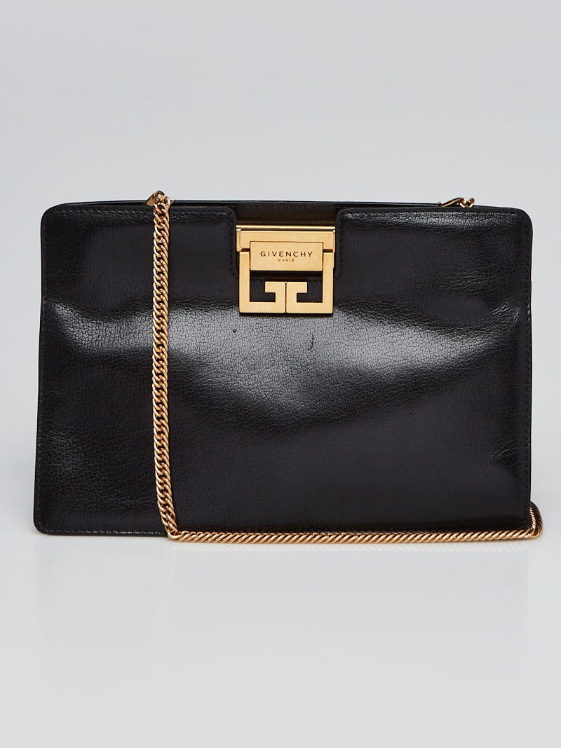 Givenchy Black Leather GV3 Frame Top Crossbody Bag | Yoogi's