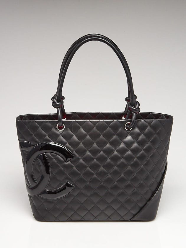 Chanel Black Quilted Leather Ligne Cambon Large Tote Bag