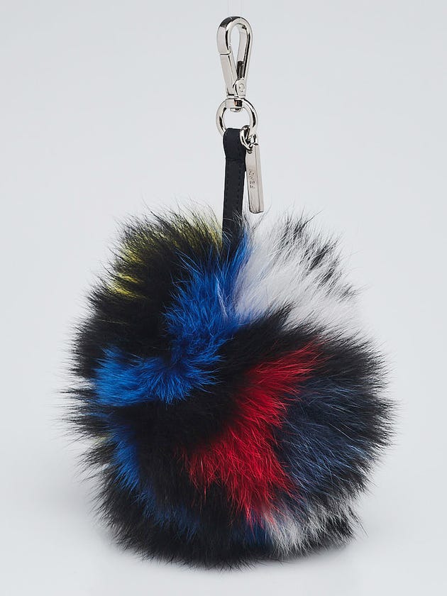 Fendi Black/Multicolor Fur Pom Pom Bag Charm 