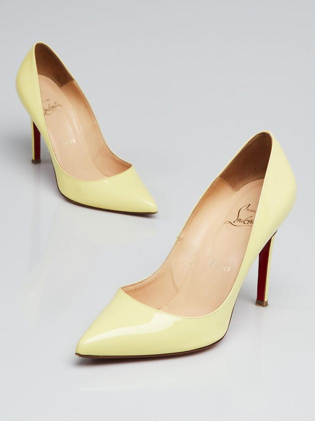 Christian Louboutin Light Yellow Patent Leather Pigalle 100 Pumps Size 7/37.5