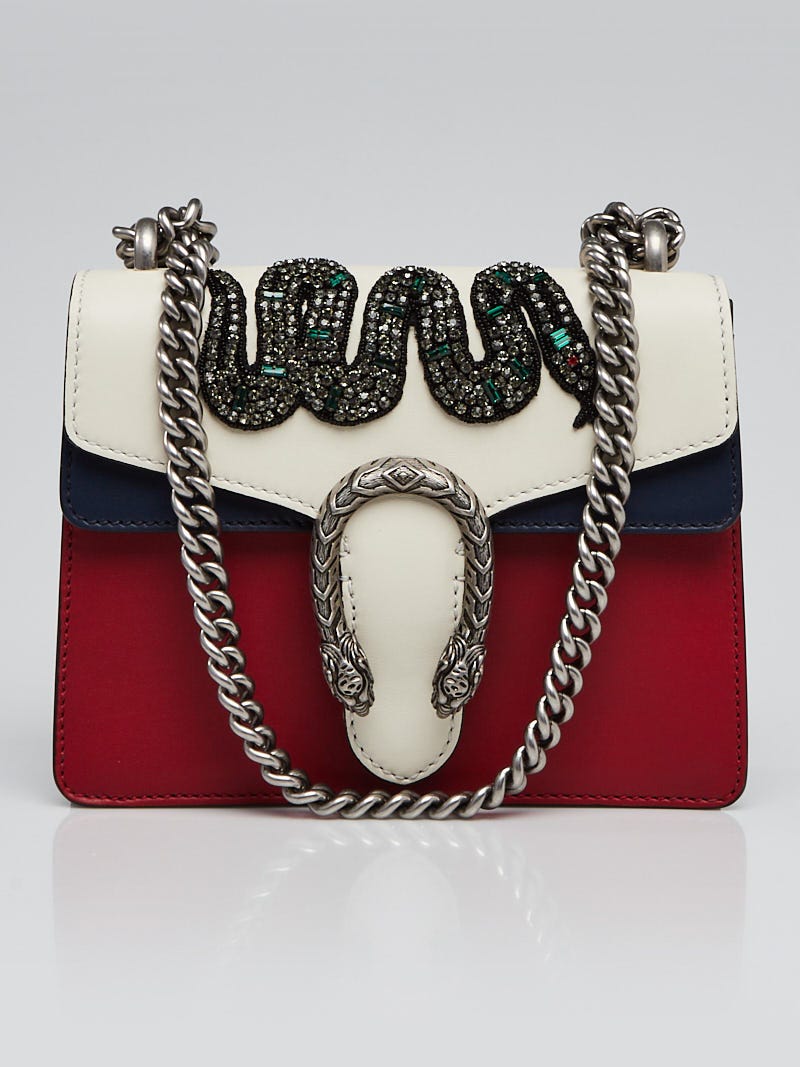 Gucci Dionysus Bag Blu And Red Leather Shoulder Bag For Sale at