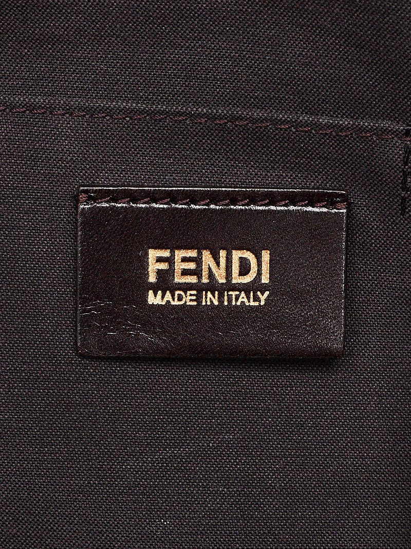 美品♡ SHE Tokyo Meghan hounds-tooth 36 FENDI Zucca Patent Mia Hobo Tobacco 1665163 | FASHIONPHILE