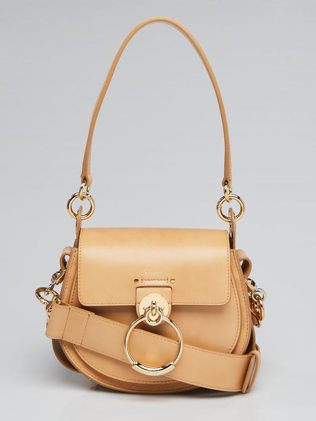 Chloe Bleached Brown Leather Tess Saddle Bag