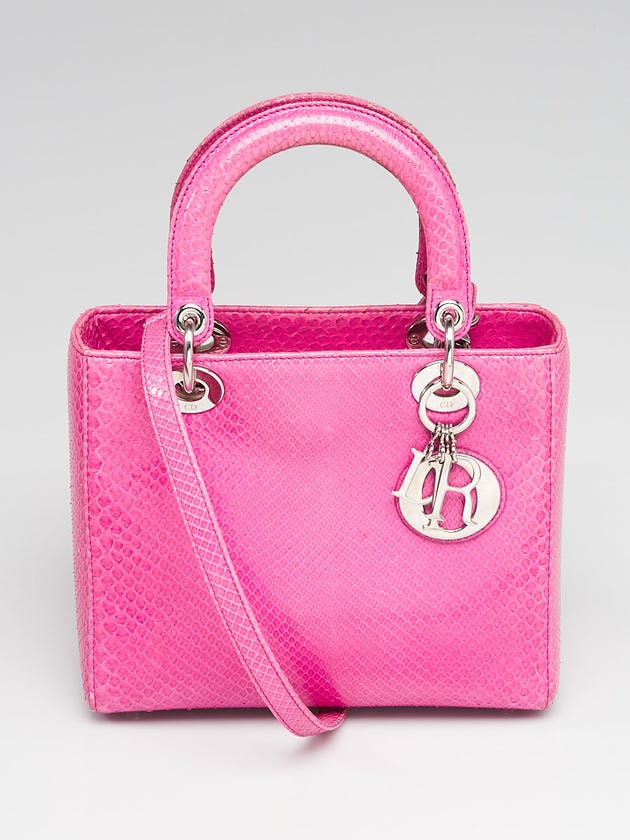 Christian Dior Purple Python Medium Lady Dior Bag