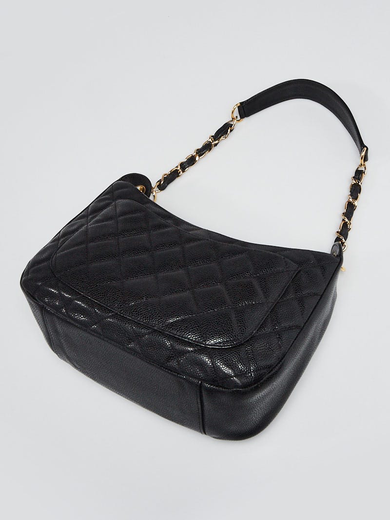 Chanel Black Quilted Caviar Leather Timeless Shoulder Bag - Yoogi's Closet