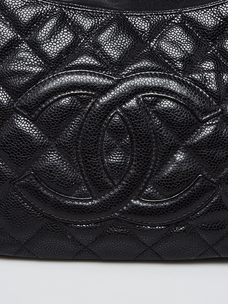 Chanel Black Satin Melrose Cabas Draw-Chain Large Tote Bag - Yoogi's Closet