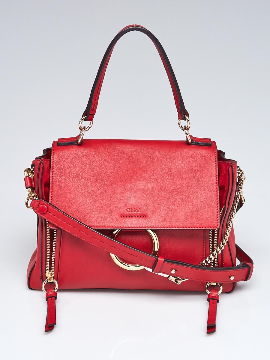 Chloe Red Leather Small Faye Day Bag Yoogi s Closet