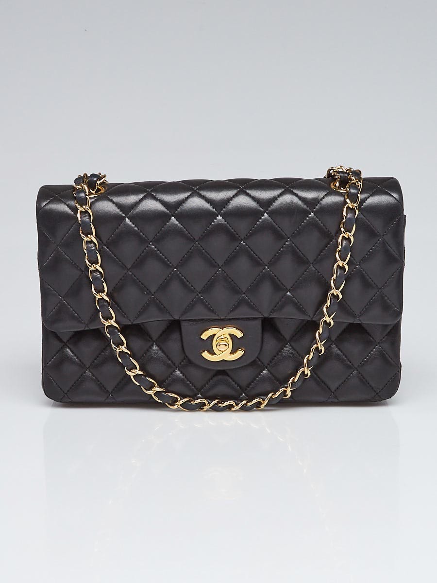 Chanel Black Quilted Lambskin Leather Classic Medium Double Flap Bag -  Yoogi's Closet