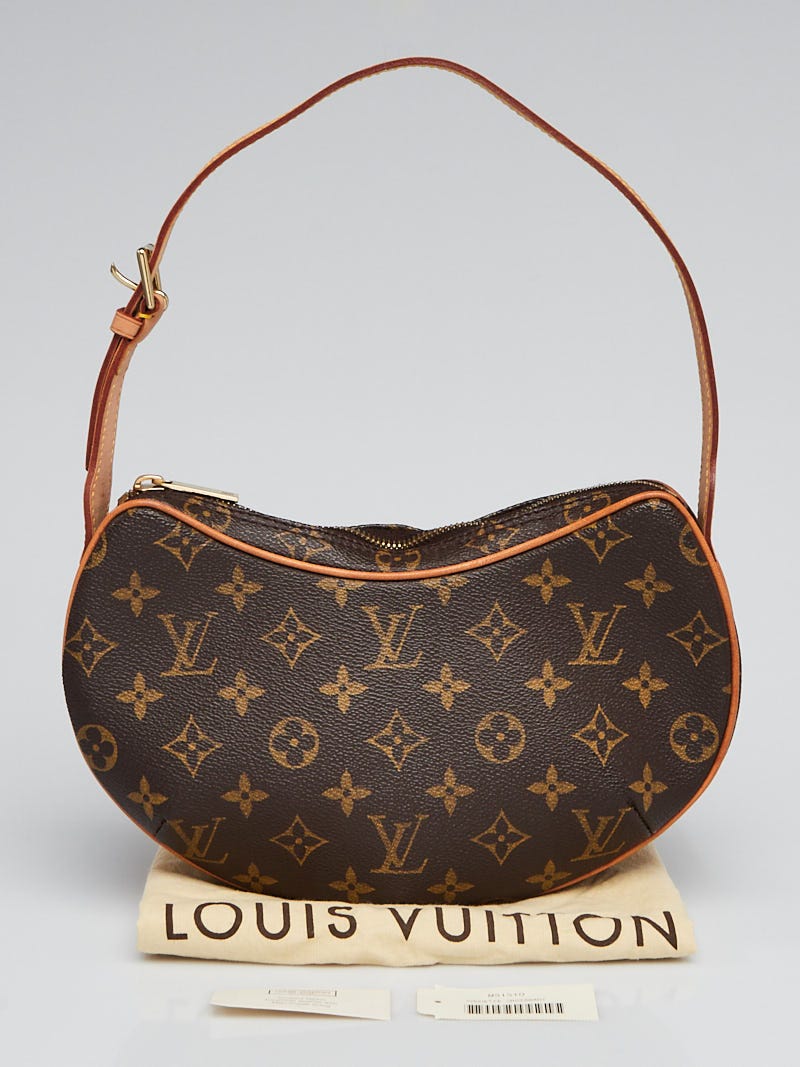 LOUIS VUITTON Brown Monogram Canvas & Vachetta Leather Vintage Croissant PM