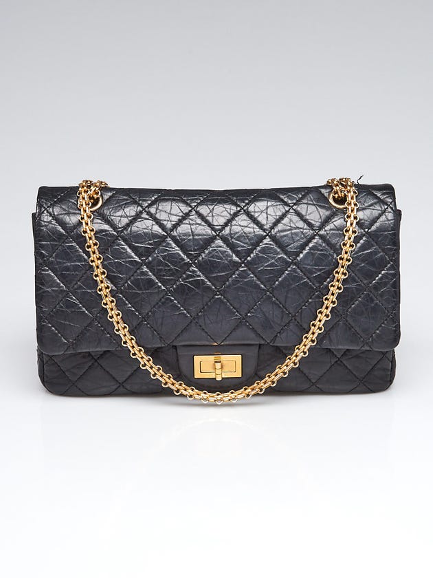 Chanel Black 2.55 Reissue Quilted Classic Calfskin Leather 227 Jumbo Flap Bag