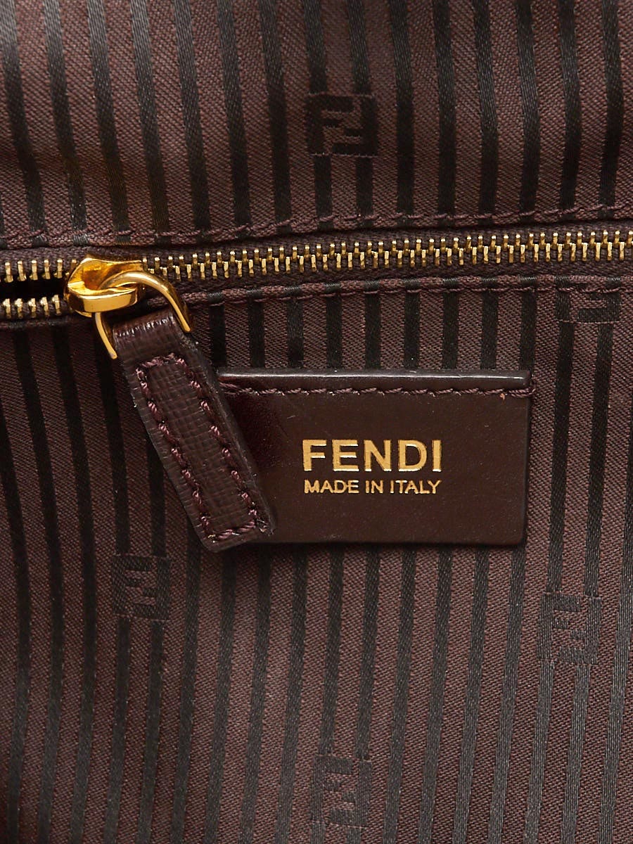 Fendi Brown Vitello Leather Large 2Jours Elite Shopper Tote Bag