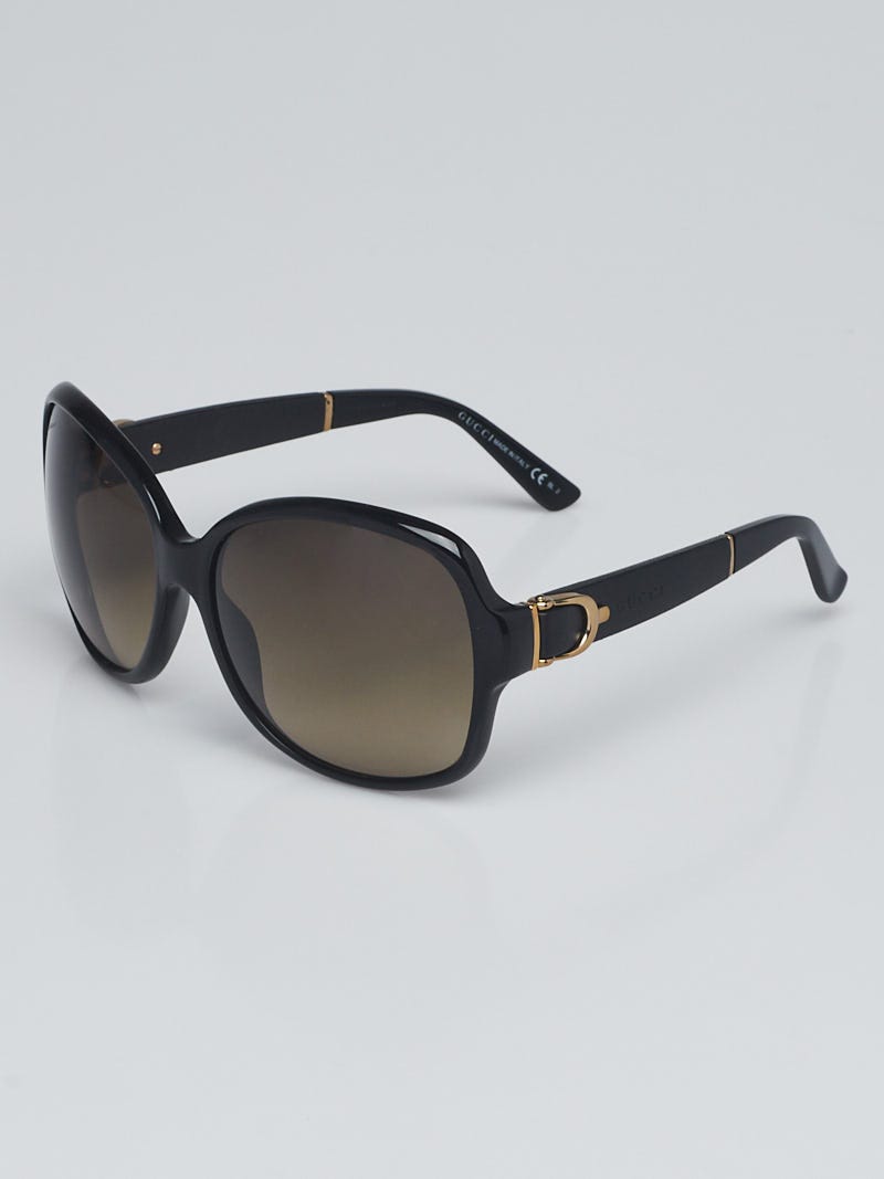 Gucci Black Acetate Oversized Horsebit Sunglasses GG3638 