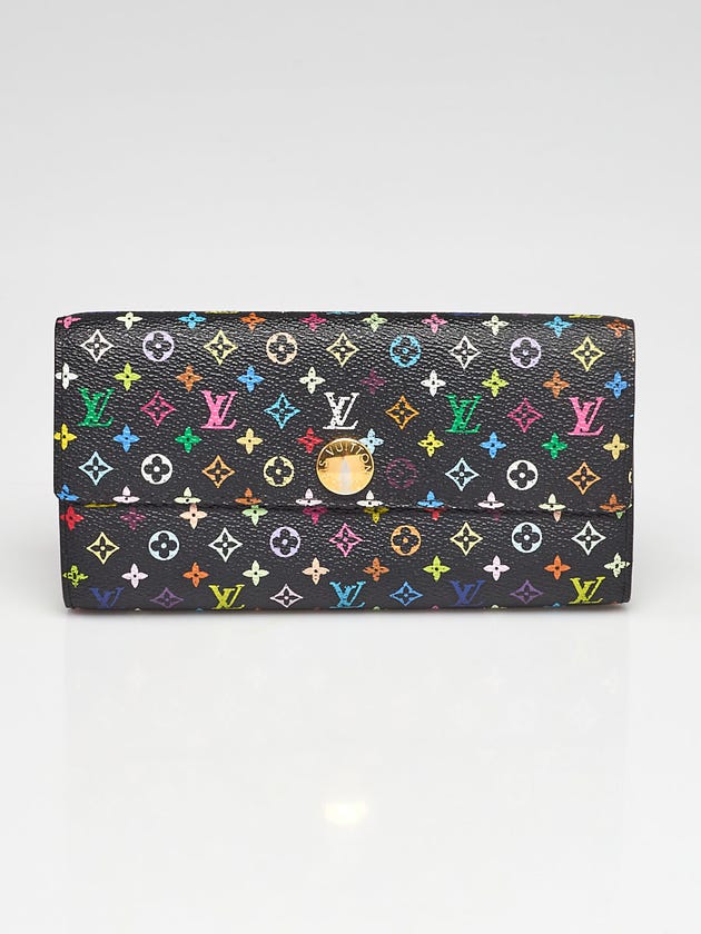 Louis Vuitton Black Monogram Multicolore Sarah Wallet