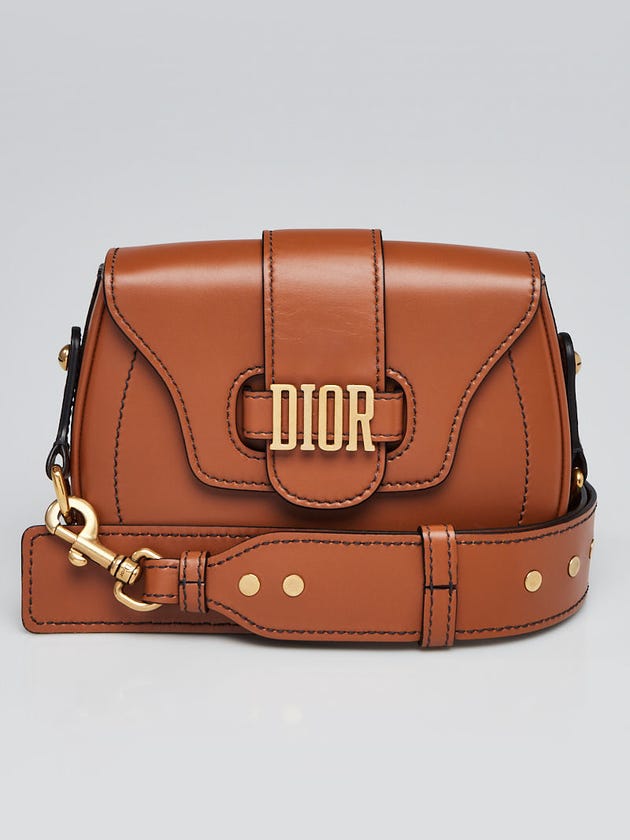 Christian Dior Golden Tan Smooth Leather D-Fence Saddle Crossbody Bag
