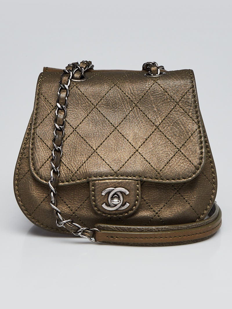 Chanel Metallic Dark Green Quilted Leather Coco Twin Small Flap Bag - Yoogi's  Closet
