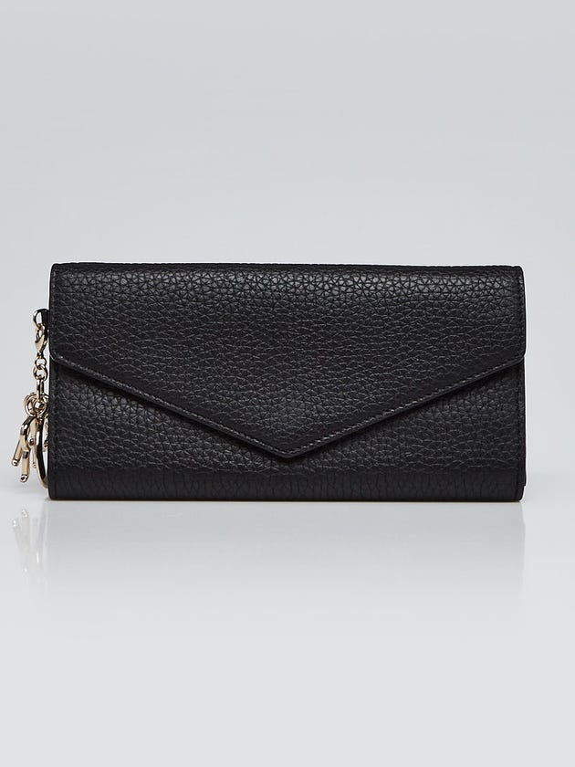 Christian Dior Black Leather Diorissimo Slim Envelope Wallet