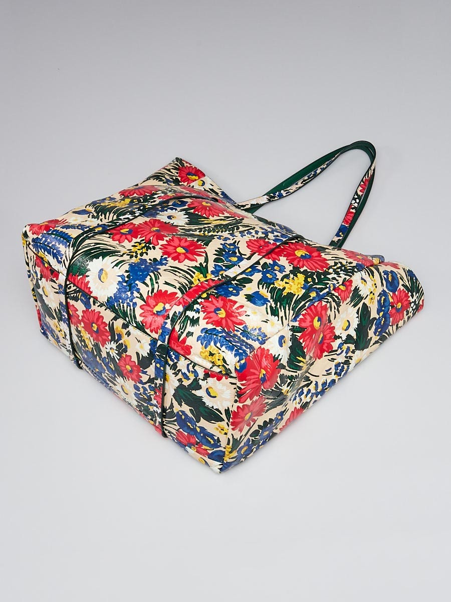 Balenciaga Multicolor Floral Print Leather Everyday Animation Tote
