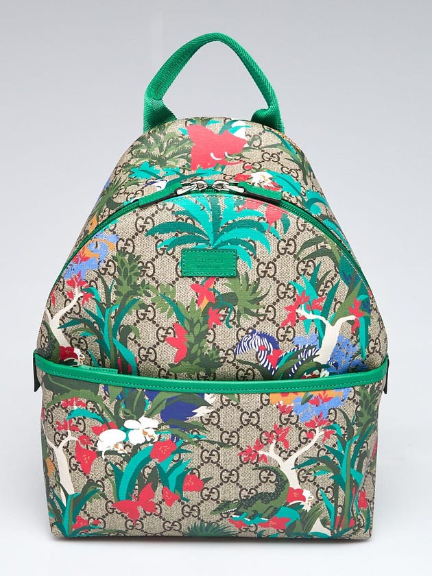 Gucci Beige/Ebony GG Canvas Supreme Jungle Print Children's Backpack Bag