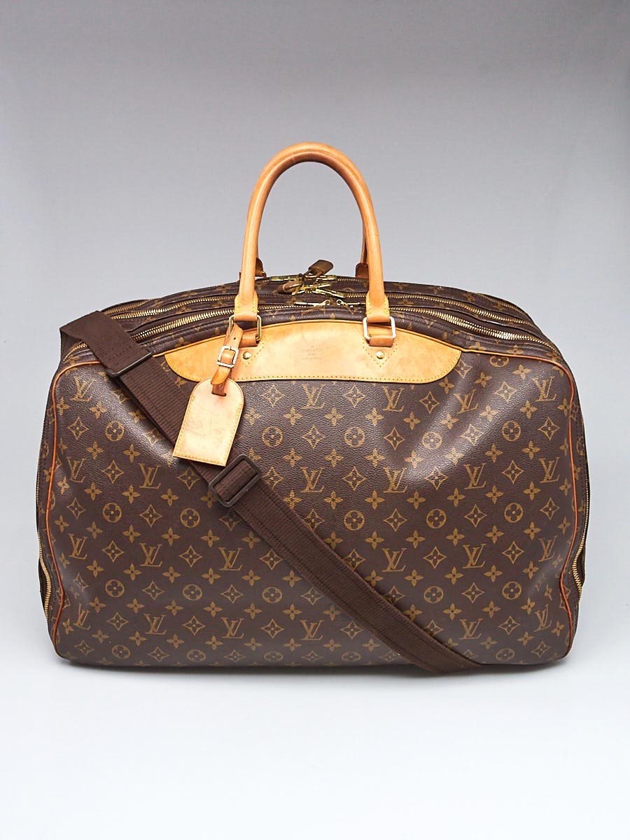 Louis Vuitton Alize 3 Poches Luggage Bag Large Brown Canvas for