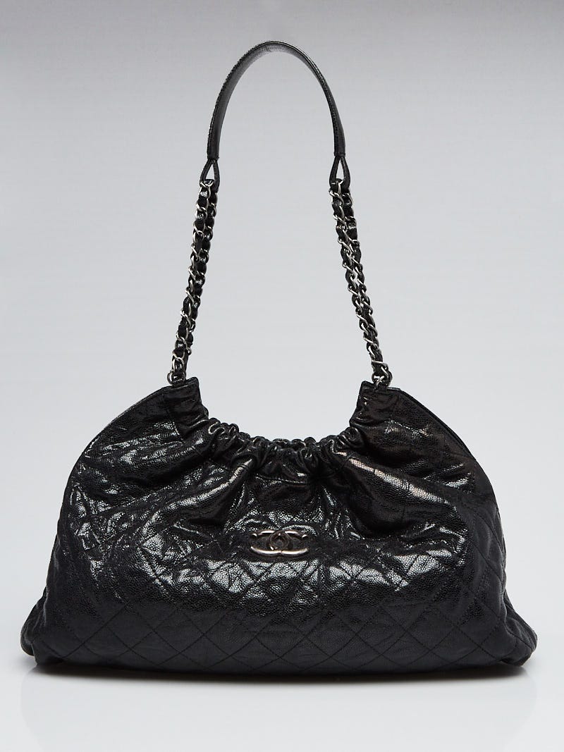 CHANEL Caviar Large CC Shoulder Bag Black 1289049