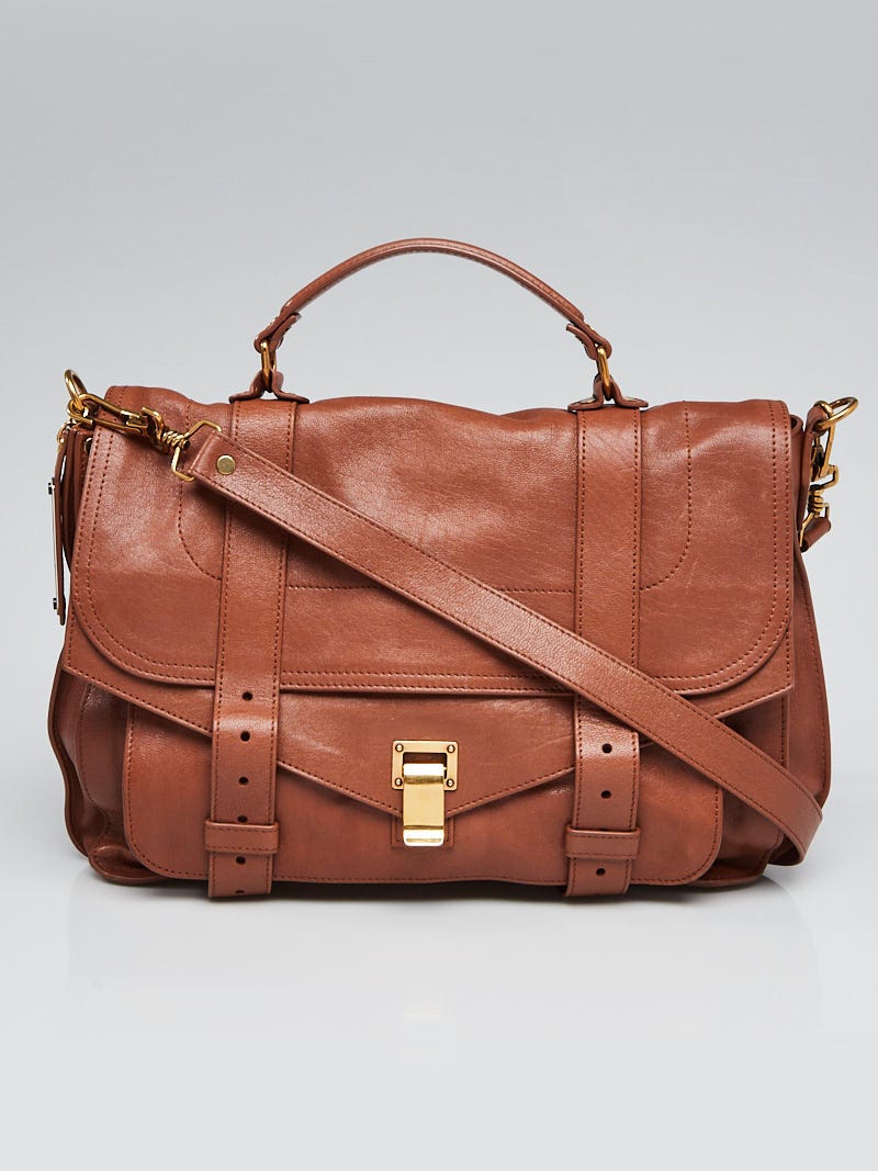 Proenza Schouler Saddle Brown Lux Leather Large PS1 Satchel Bag