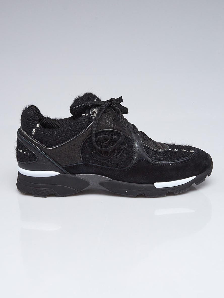 Louis Vuitton Black/Silver Leather Monogram Lace-Up Sneakers Size 9.5/40 -  Yoogi's Closet