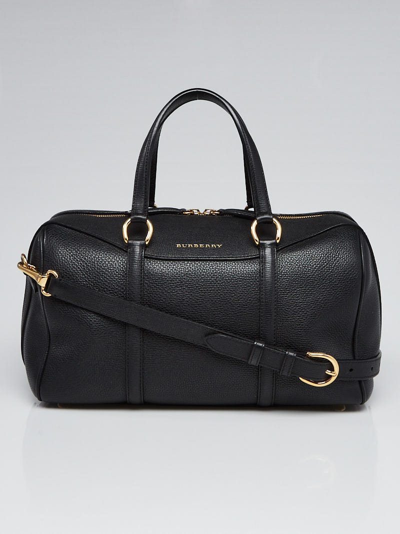 Burberry Black Derby Leather Alchester Bowling Bag | Yoogi's Closet